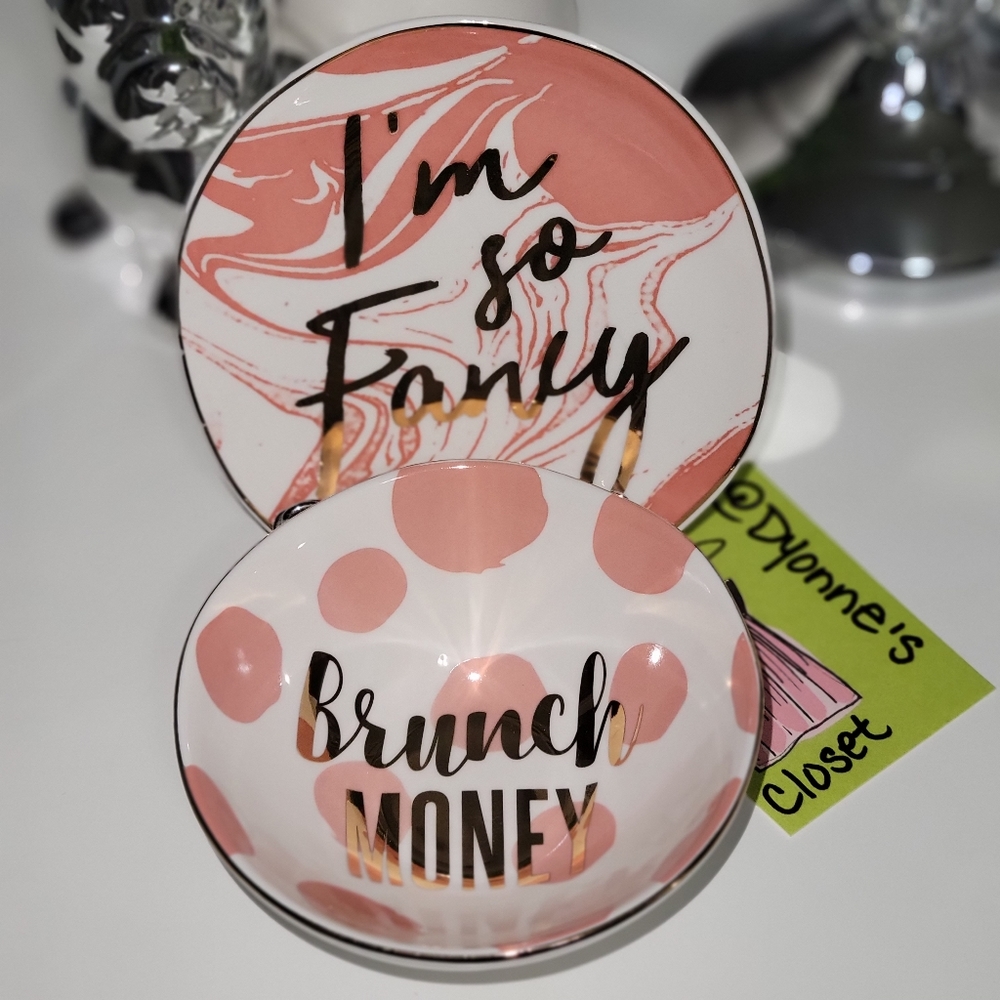 🔥NIB Ceramic Trinket Dish 2-pc Giftset